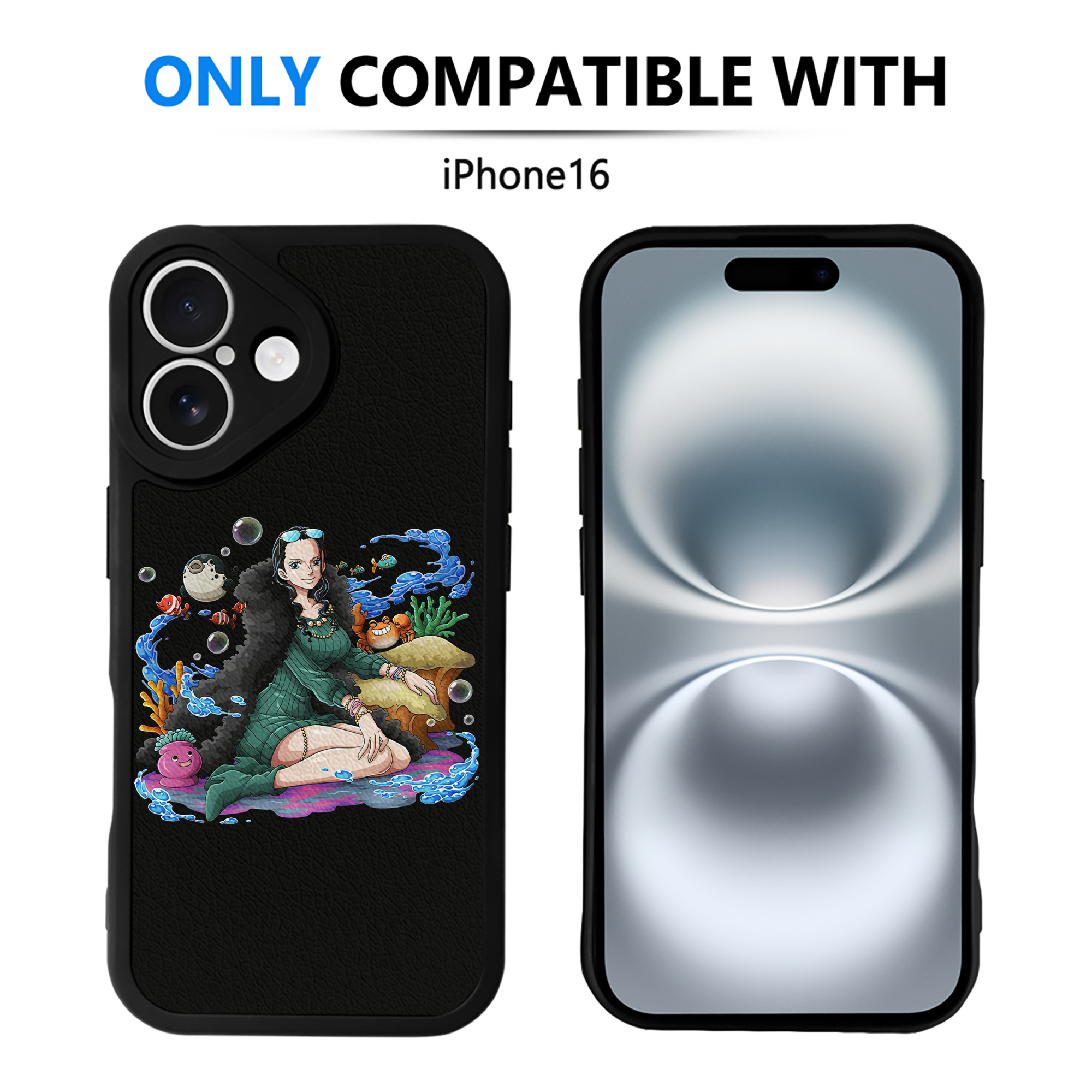 （画像用） ワンピース ニコ・ロビン ONE PIECE Nico Robin 【iPhone 16シリーズ対応】シリコンスマホケース（レザー調） 材質：シリコン
